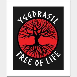 tree of life Yggdrasil Red Valhalla Vikings Posters and Art